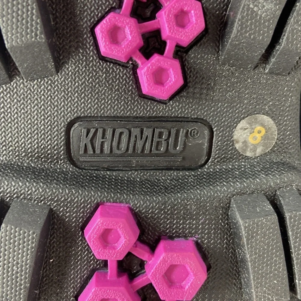 NWOT KHOMBU Hybrid Black & Pink Winter Boots Size 8